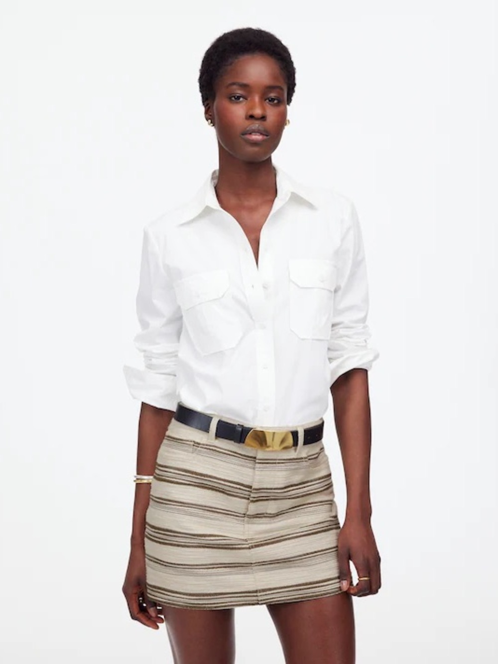 Madewell Mini Skirt in Striped Tweed